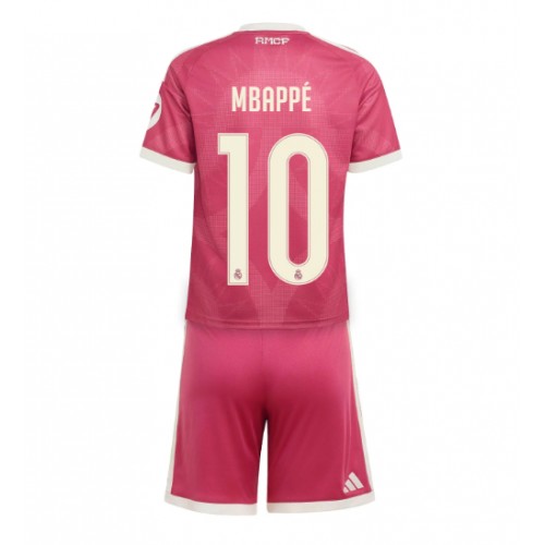 Stroje piłkarskie Real Madrid Kylian Mbappe #10 Koszulka Trzeciej dla dzieci 2026-27 Krótki Rękaw (+ szorty)